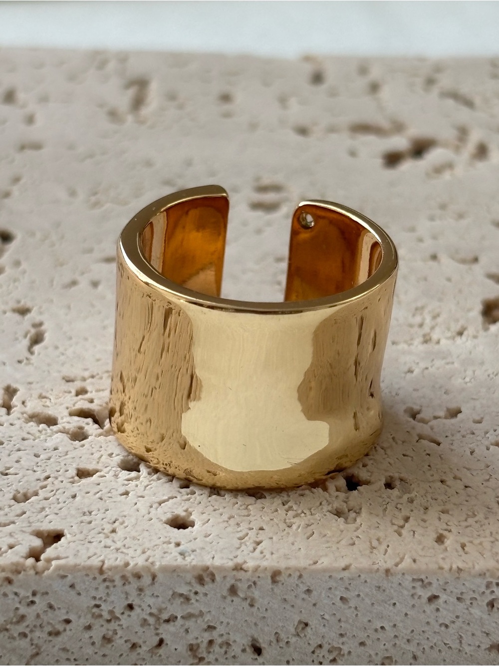 New Jenny Bird Polished Gold Wide Open Ring